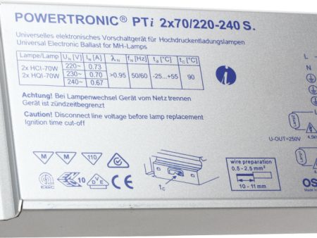 Osram PTi 2x70 220-240 S POWERTRONIC INTELLIGENT PTi S | ECG for HID lamps, for installation in luminaires Online Sale