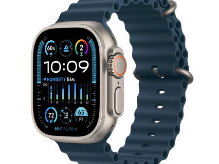 Apple Watch Ultra 2 GPS + Cellular, 49mm Titanium Case with Blue Ocean Band - MREG3LW A (2024) Discount