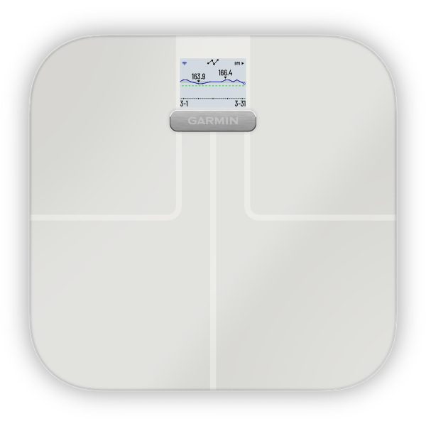 Garmin Index S2, Smart Scale with Wireless Connectivity, Measure Body Fat, Muscle, Bone Mass, Body Water% and More, White Cheap