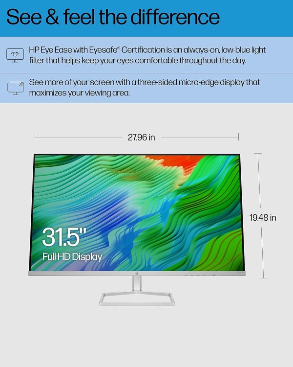 HP M32fw 32-in FHD Computer Monitor, AMD FreeSync, Ceramic White Online Sale