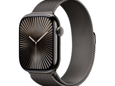 Apple Watch Series 10 GPS + Cellular 46mm Slate Titanium Case with Slate Milanese Loop - S M - MC7R4LW A (2024) For Sale