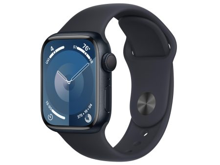 Apple Watch Series 9 GPS 41mm Midnight Aluminum Case with Midnight Sport Band - S M (2024) For Sale