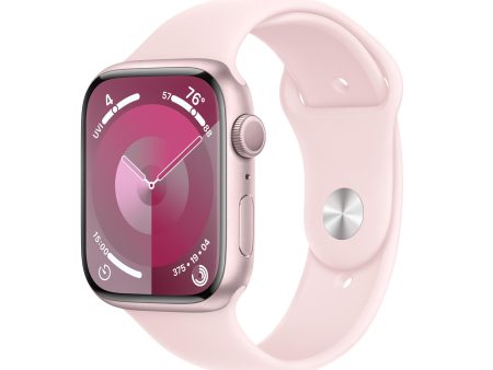 (Open Box) Apple Watch Series 9 GPS 45mm Pink Aluminum Case with Light Pink Sport Band - M L (2023) Online Hot Sale