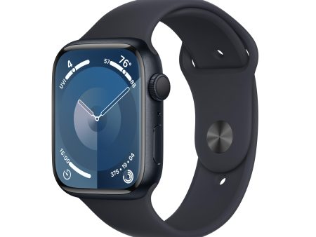 (Open Box) Apple Watch Series 9 GPS 45mm Midnight Aluminum Case with Midnight Sport Band - S M (2023) For Sale