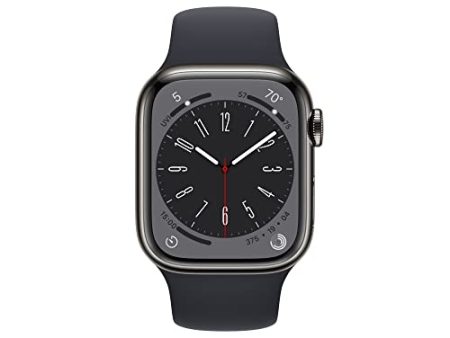 (Open Box) Apple Watch Series 8 GPS + Cellular 41mm Graphite Stainless Steel Case w Midnight Sport Band - S M (2022) Sale