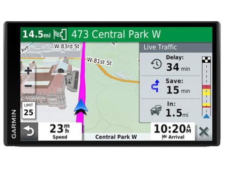 Garmin 010-02038-02 DriveSmart 65, Built-In Voice-Controlled GPS Navigator with 6.95” High-Res Display , Black Hot on Sale