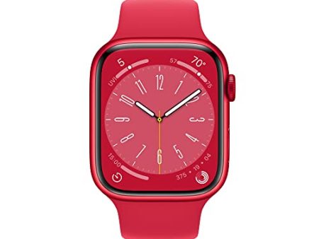 (Open Box) Apple Watch Series 8 GPS 45mm (PRODUCT)RED Aluminum Case w (PRODUCT)RED Sport Band - M L (2022) For Sale