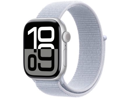 Apple Watch Series 10 GPS + Cellular 42mm Silver Aluminum Case with Blue Cloud Sport Loop - MWX53LW A (2024) For Cheap