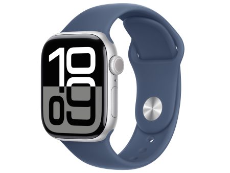 Apple Watch Series 10 GPS 42mm Silver Aluminum Case with Denim Sport Band - S M - MWWA3LW A (2024) Supply