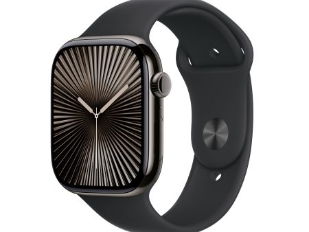 Apple Watch Series 10 GPS + Cellular 46mm Slate Titanium Case with Black Sport Band - M L - MWYE3LW A (2024) Supply