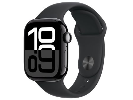 Apple Watch Series 10 GPS + Cellular 42mm Jet Black Aluminum Case with Black Sport Band - S M - MWX63LW A (2024) For Sale