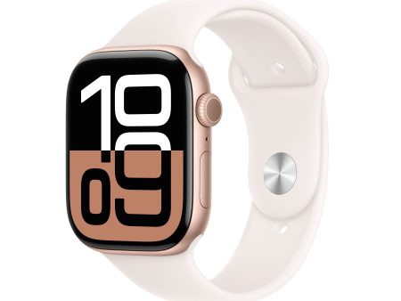 Apple Watch Series 10 GPS + Cellular 46mm Rose Gold Aluminum Case with Light Blush Sport Band - M L - MWY73LW A (2024) For Cheap