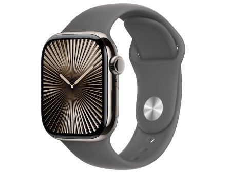 Apple Watch Series 10 GPS + Cellular 42mm Natural Titanium Case with Stone Grey Sport Band - S M - MWXD3LW A (2024) Cheap