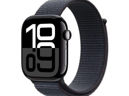 Apple Watch Series 10 GPS + Cellular 46mm Jet Black Aluminum Case with Ink Sport Loop - MWY53LW A (2024) For Sale