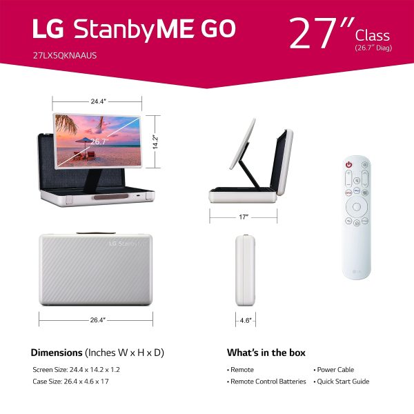 LG 27-in StanbyMe Go 1080p Portable Touchscreen Computer Monitor 27ART10AKPL, Calming Beige For Cheap