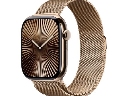 Apple Watch Series 10 GPS + Cellular 46mm Gold Titanium Case with Gold Milanese Loop - M L - MX003LW A (2024) on Sale