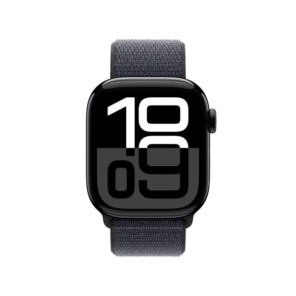 Apple Watch Series 10 GPS + Cellular 42mm Jet Black Aluminum Case with Ink Sport Loop - MWX83LW A (2024) Online now