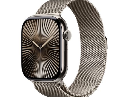 Apple Watch Series 10 GPS + Cellular 46mm Natural Titanium Case with Natural Milanese Loop - M L - MWYC3LW A (2024) Online now